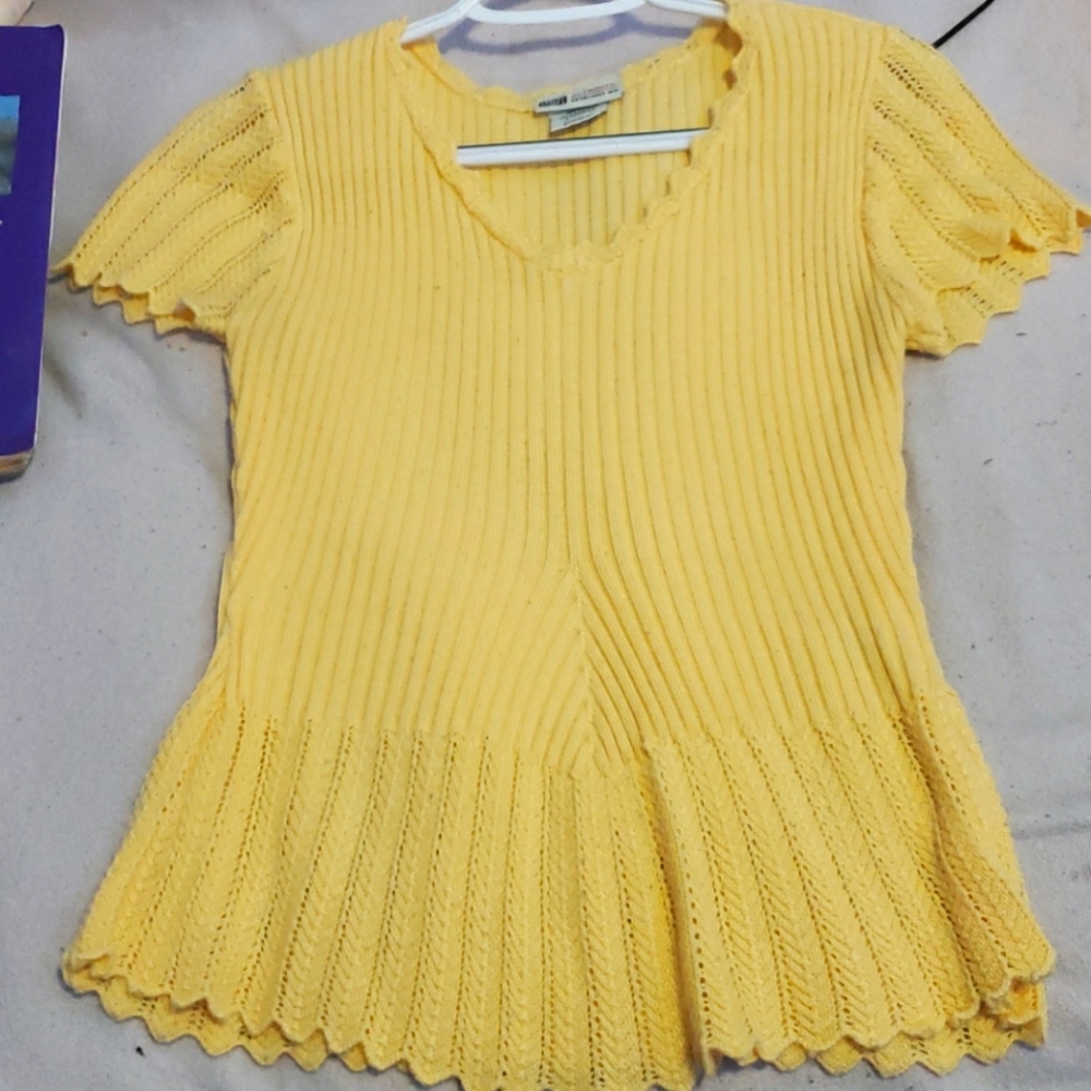 Yellow authentic faded glory ribbed shirt
